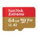 Карта памяти SanDisk Extreme microSDXC Class 10 UHS Class 3 V30 A2 64Gb