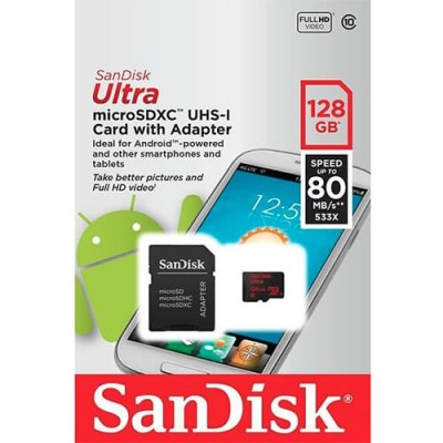 Карта памяти SanDisk microSDXC 128Gb UHS-I Ultra